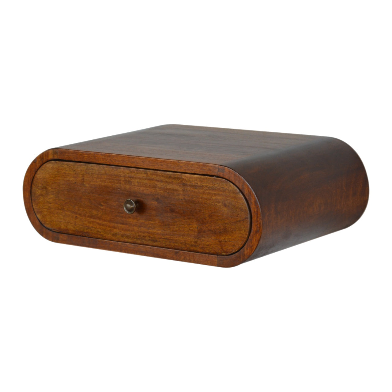 Wall Mounted Round Chestnut Nightstand