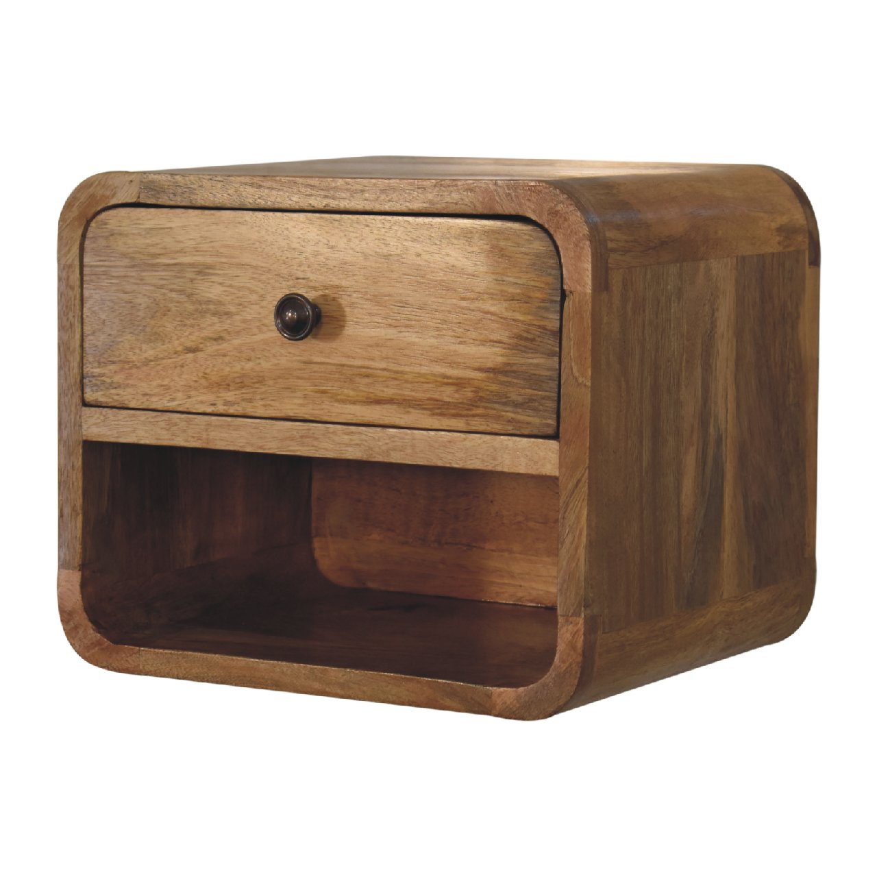 Mini Oak-ish Floating Open Nightstand