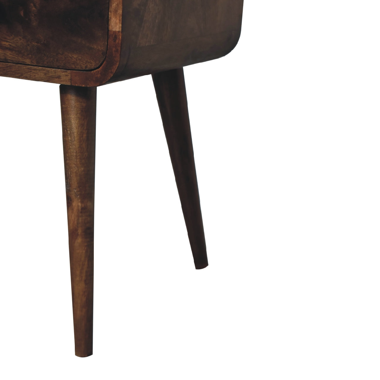 Mini Curved Grey Washed Nightstand