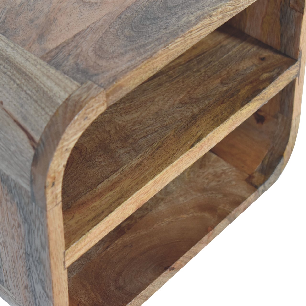 Oak-ish Floating Open Curve Nightstand