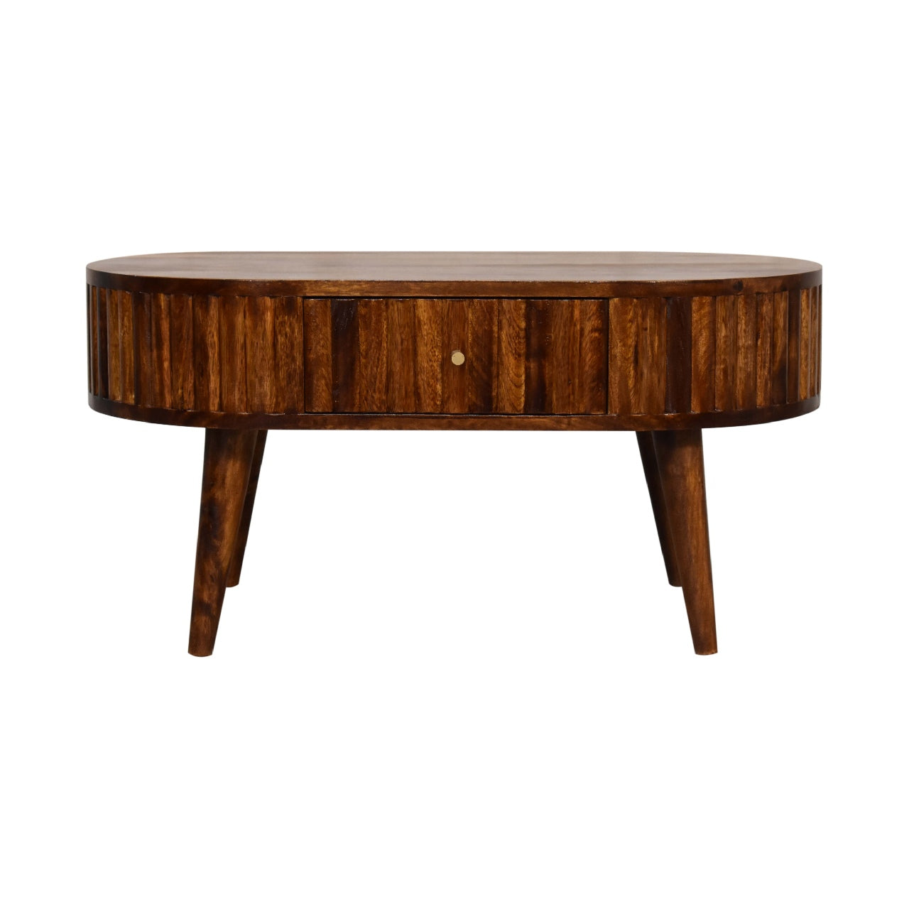 WillowStone Stripe Chestnut Coffee Table – handcrafted solid wood furniture by WillowStone