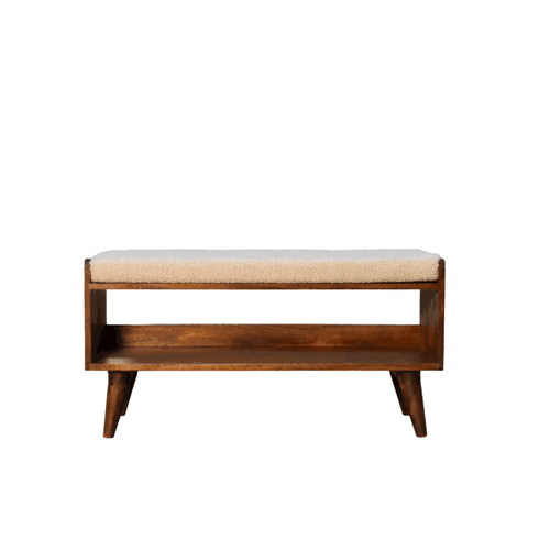 WillowStone Boucle Nordic Storage Bench