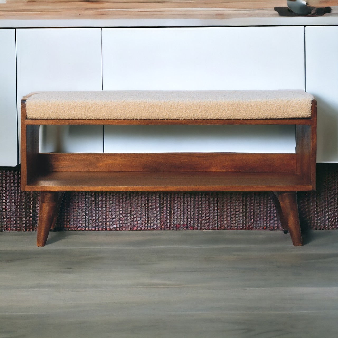 WillowStone Boucle Nordic Storage Bench