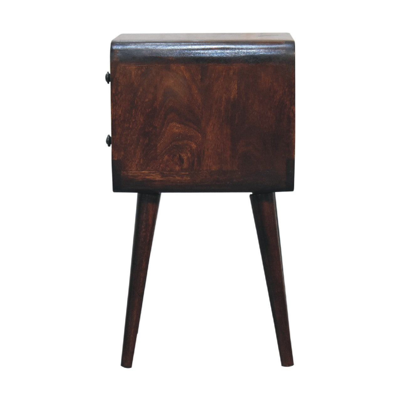 Mini Light Walnut Curved Nightstand