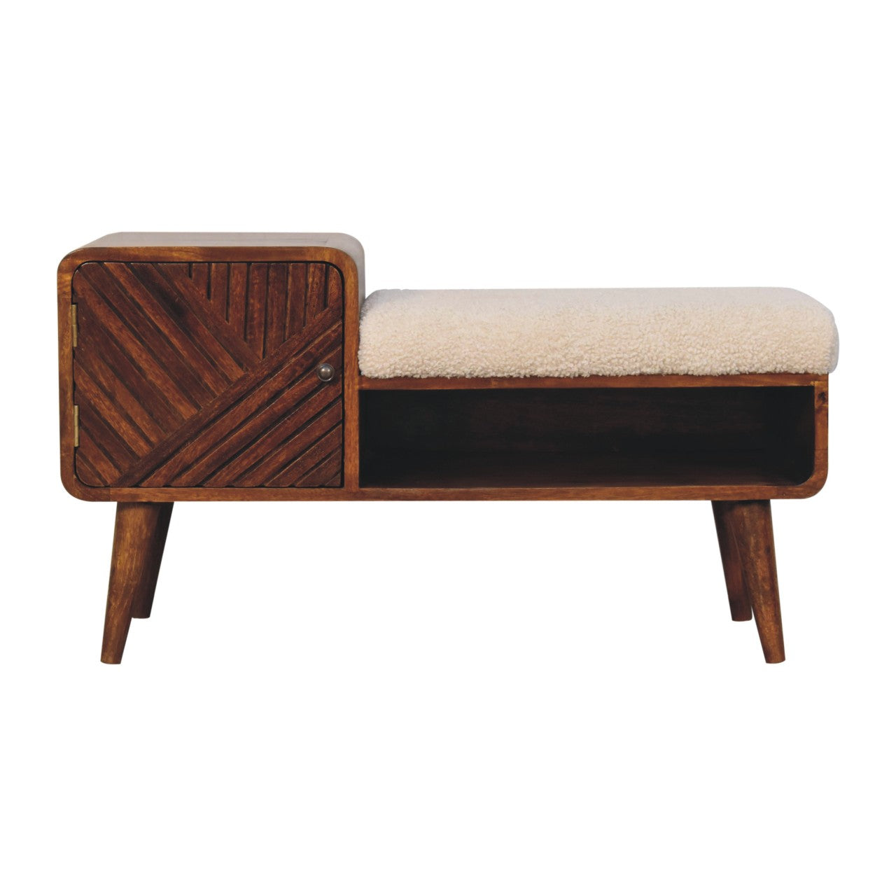WillowStone Boucle Carved Chestnut Telephone Table