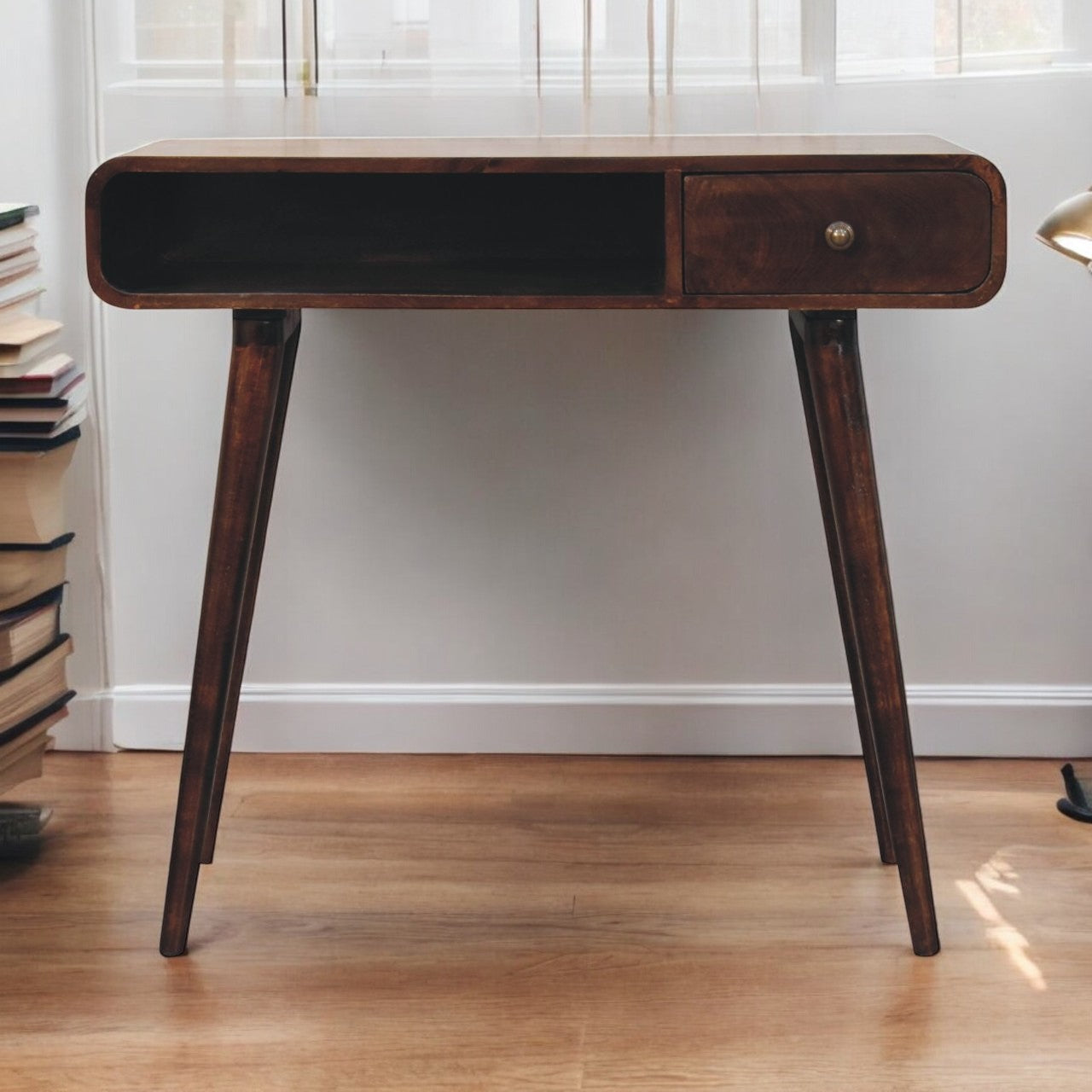 WillowStone Curved California Walnut Writing Desk
