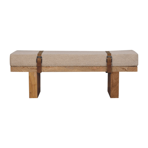 WillowStone Belmont Cream Boucle Bench