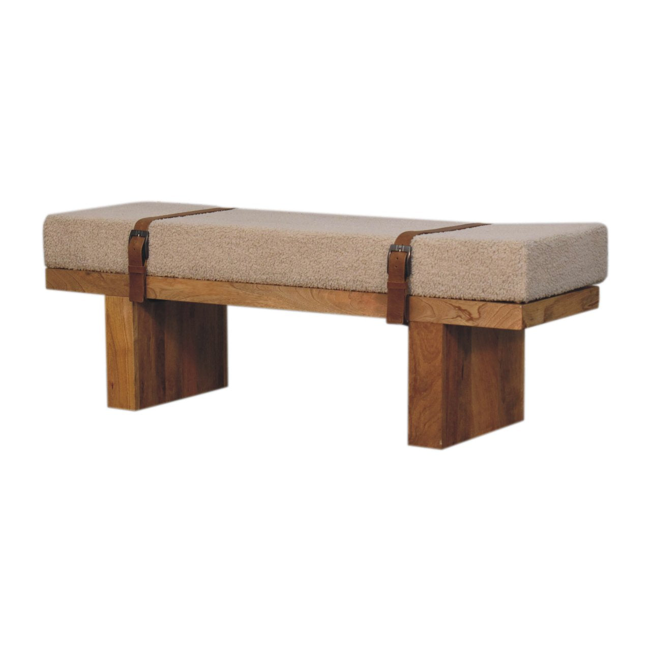 WillowStone Belmont Cream Boucle Bench