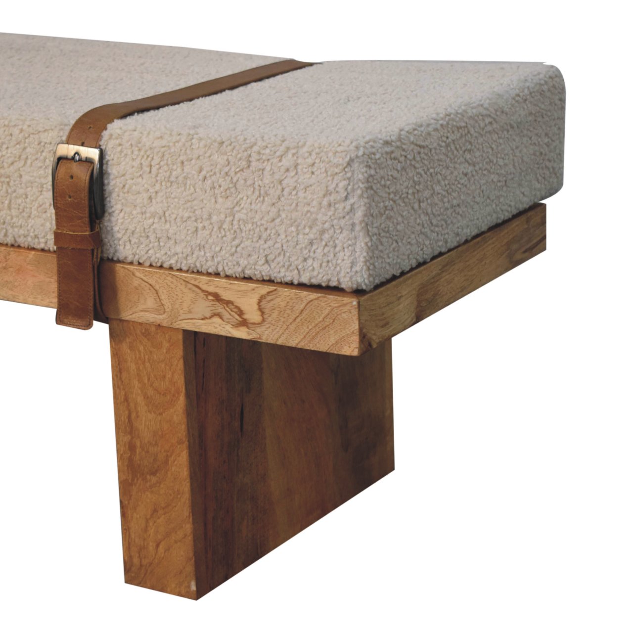 WillowStone Belmont Cream Boucle Bench