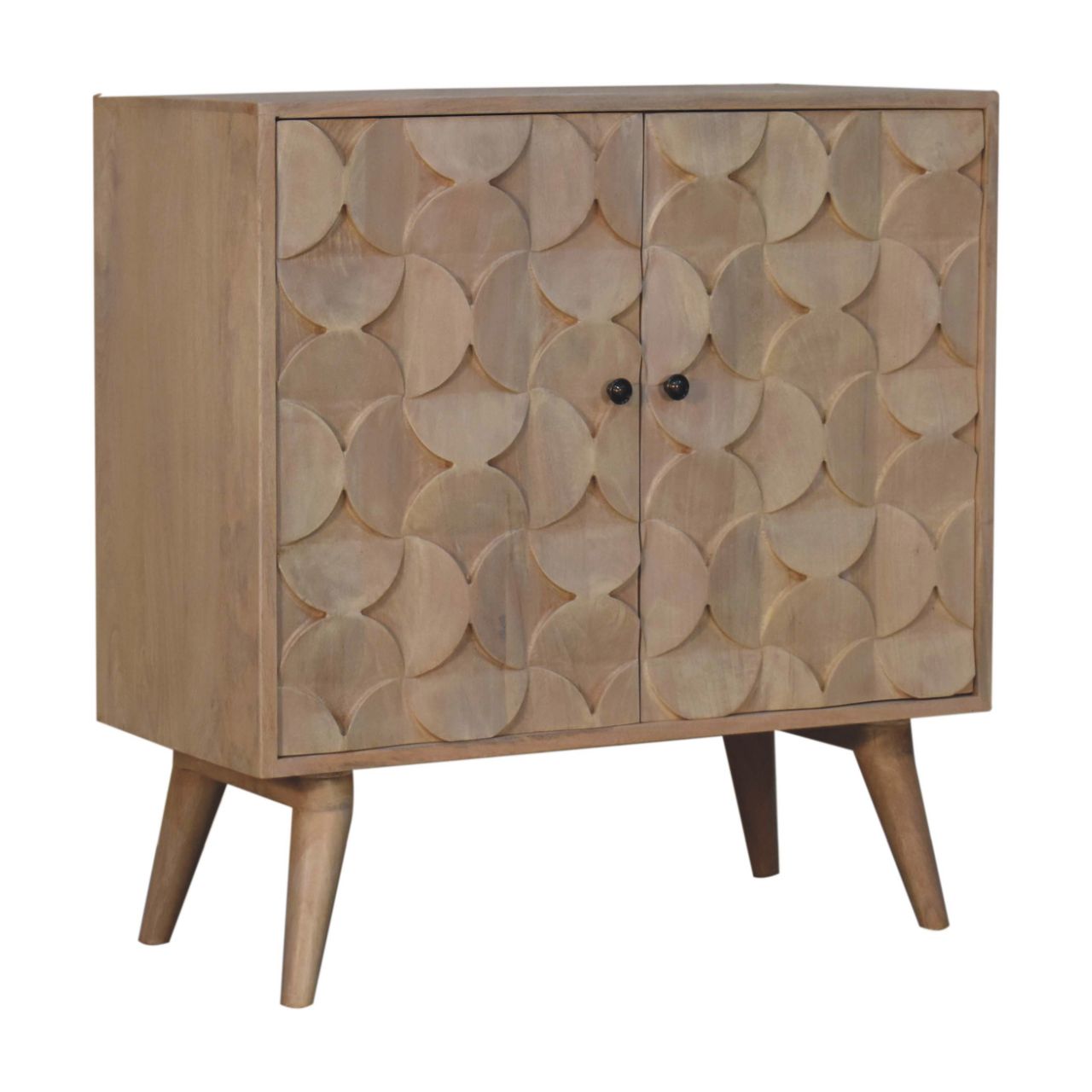 WillowStone Hourglass Carved Marble Cabinet