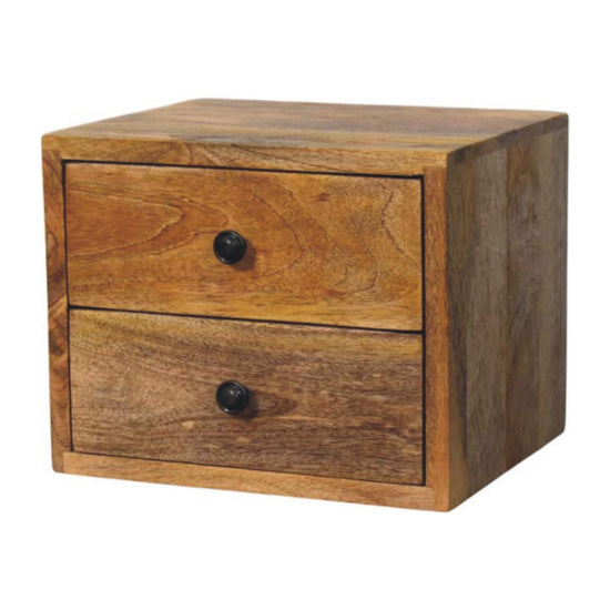 Solis 2-Drawer Wall-Mounted Nightstand - Oak Finish