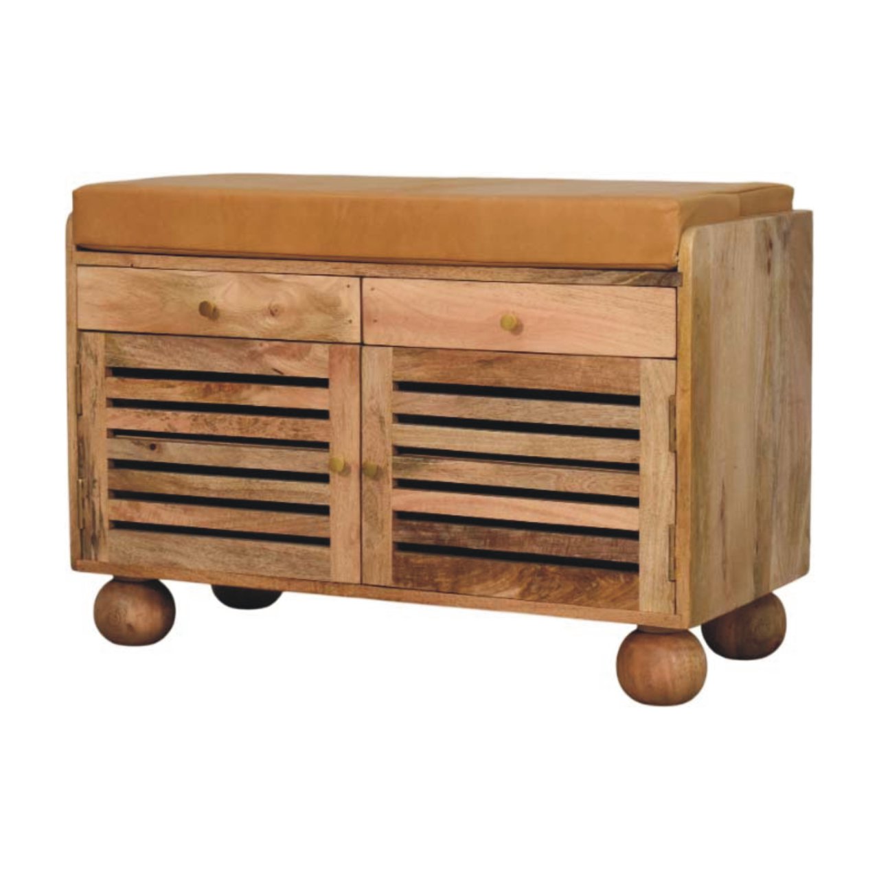 WillowStone Shutter Oak-ish Shoe Rack with 2 drawers