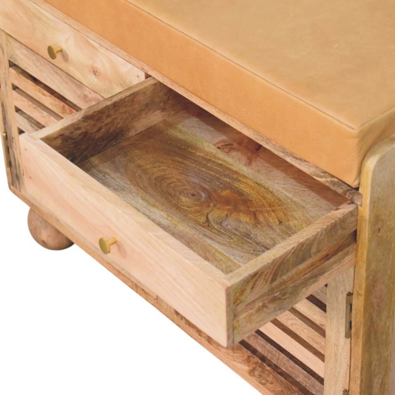WillowStone Shutter Oak-ish Shoe Rack with 2 drawers