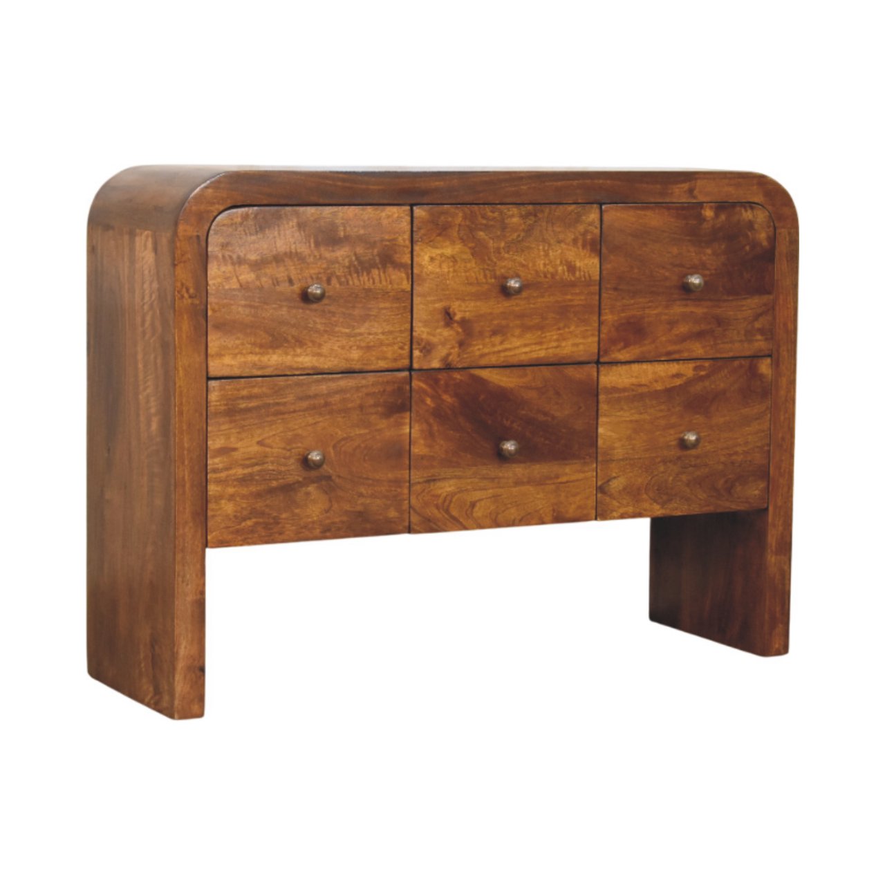 WillowStone Darcy 3 over 3 Drawer Chest in Chestnut Finish