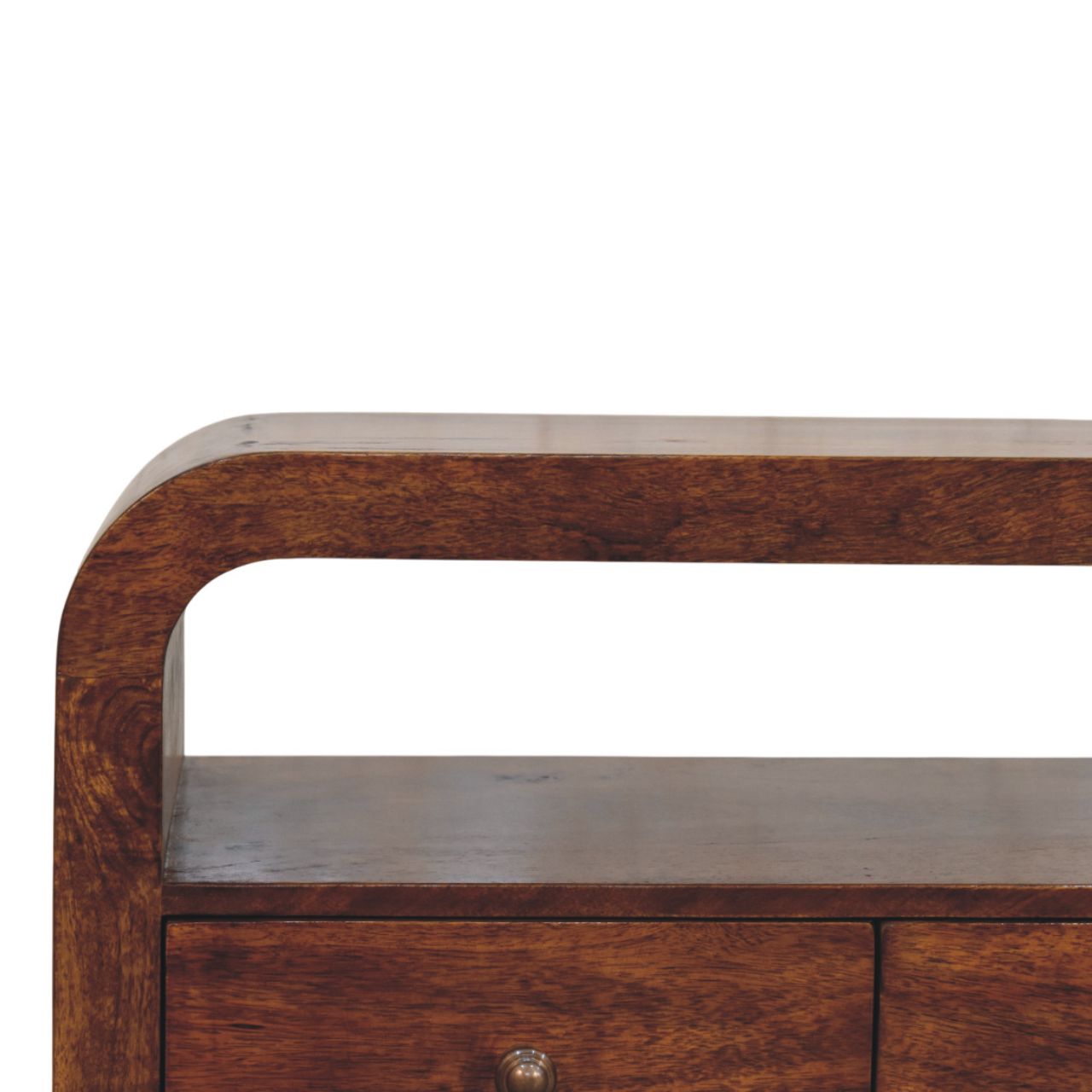 WillowStone Darcy 3 drawer Open Shelf Chestnut Media unit