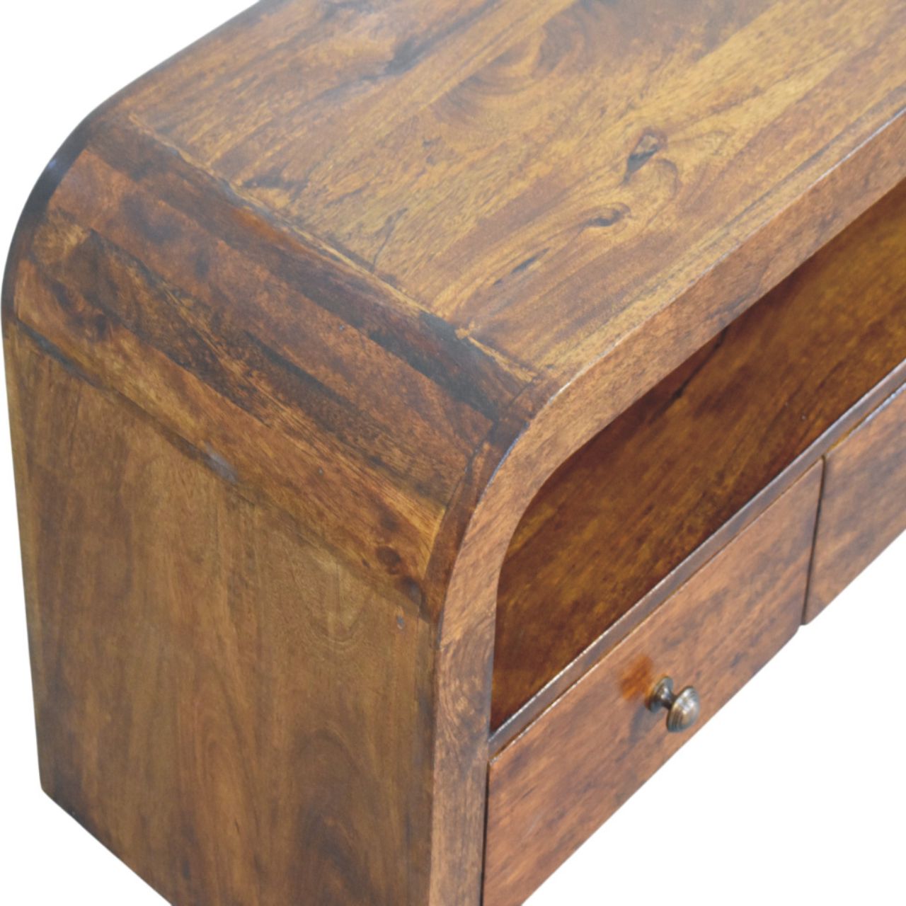 WillowStone Darcy 3 drawer Open Shelf Chestnut Media unit