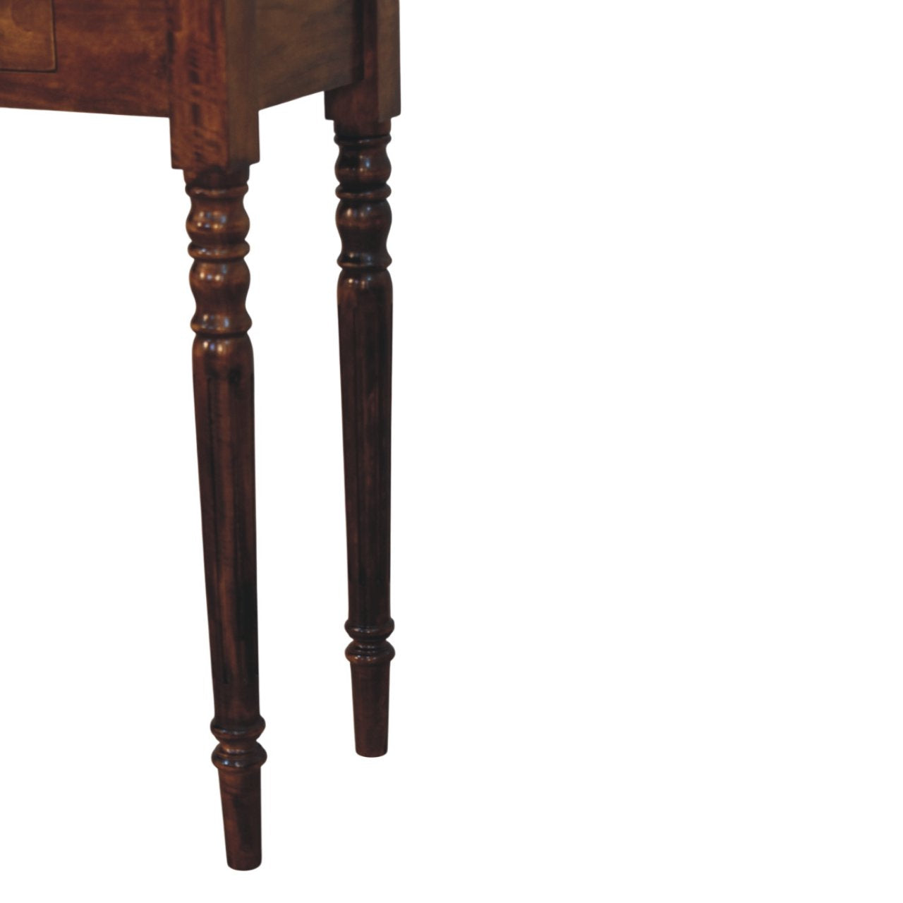 WillowStone Turned Legs 3 Drawer Chestnut Console