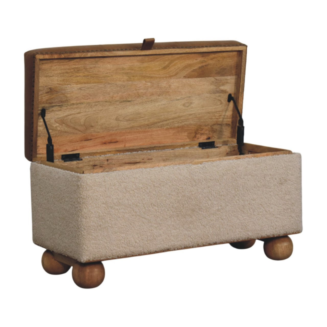 WillowStone Boucle Lid- up Storage Ottoman