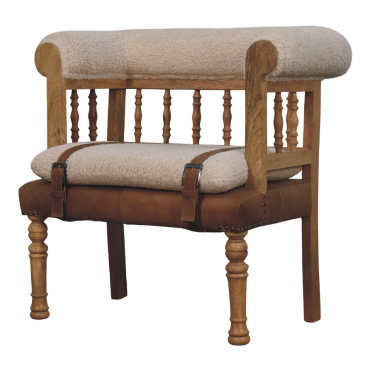 WillowStone Strapped Hallway Boucle Bench