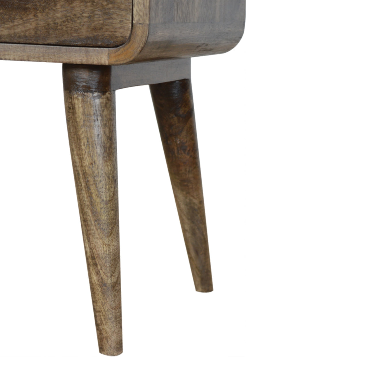 Curved Classic Grey Washed Nightstand