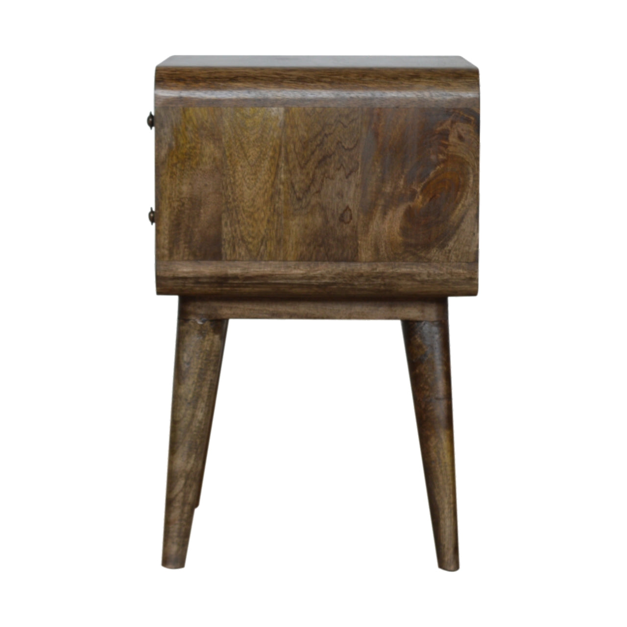 Curved Classic Grey Washed Nightstand