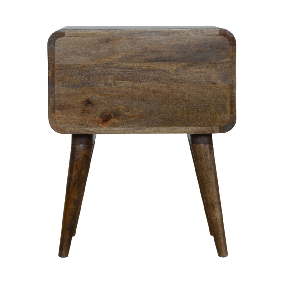 Curved Classic Grey Washed Nightstand