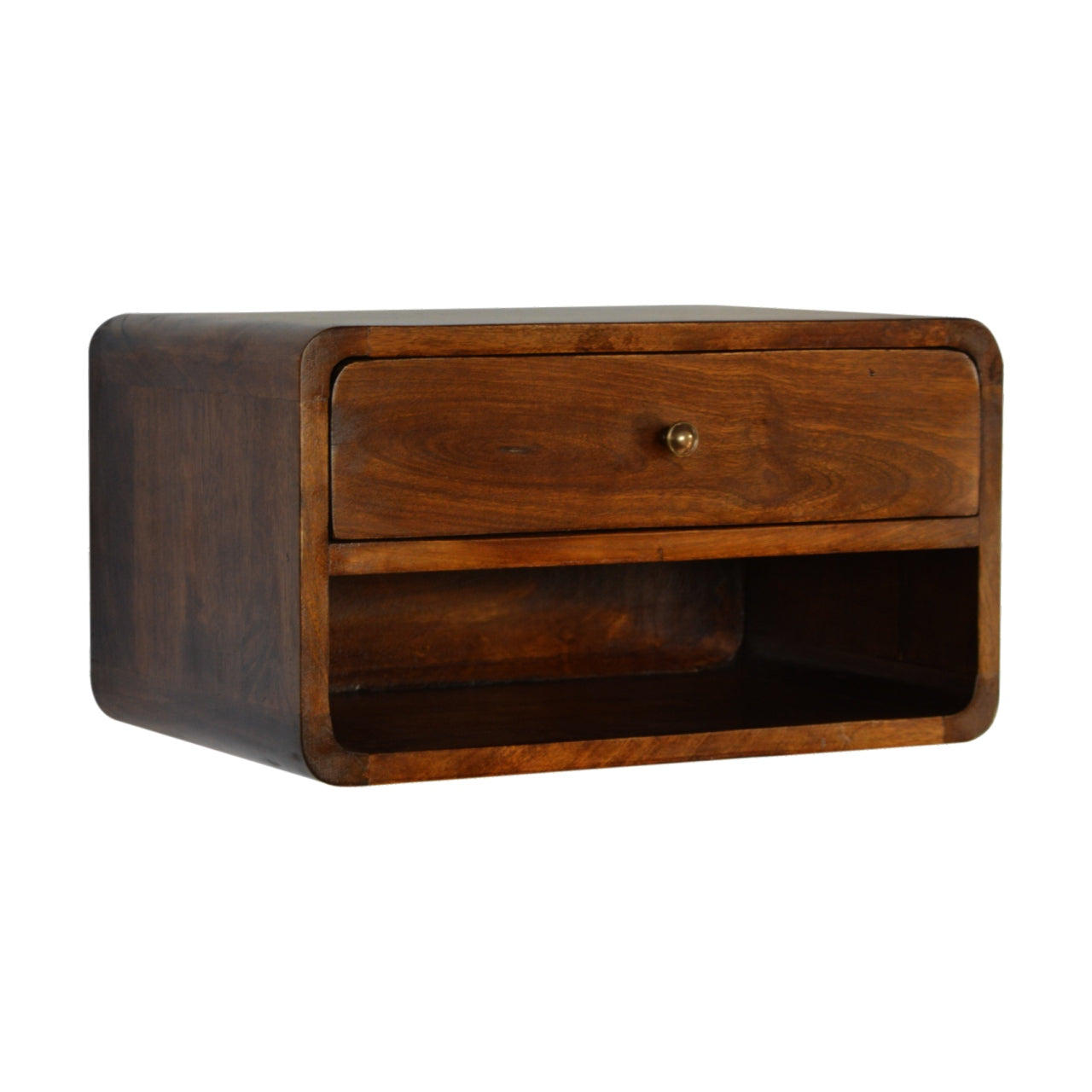 Chestnut Curve Floating Nightstand
