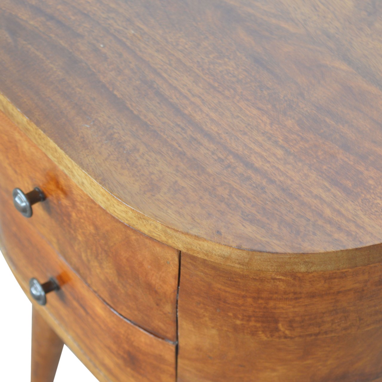 Chestnut Rounded Nightstand Table