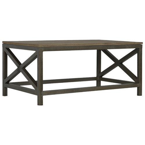 WillowStone Industrial Cross Metal Oatmeal Coffee Table