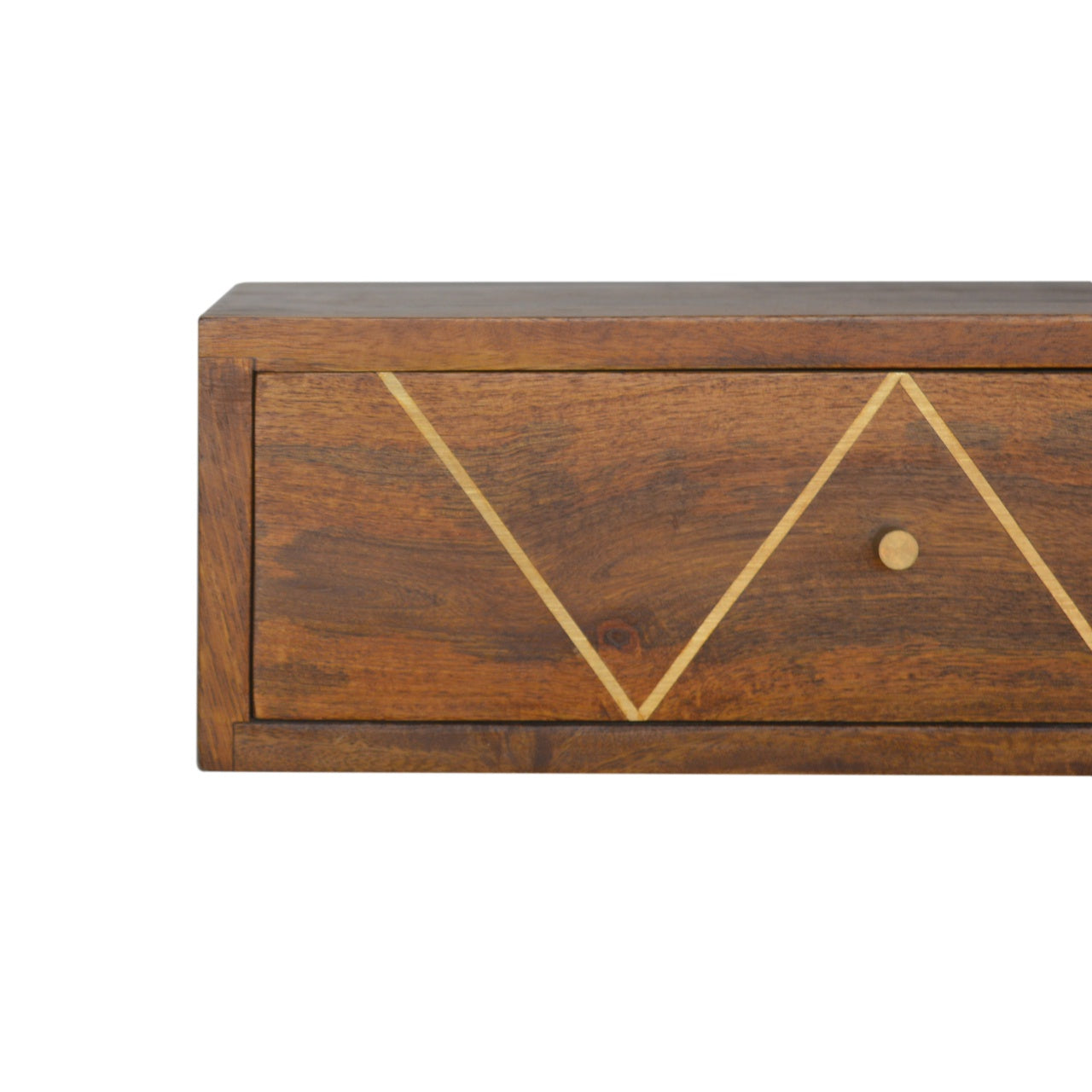 Floating Chestnut Brass Nightstand
