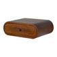 Wall-Mounted Round Nightstand - Chestnut Finish