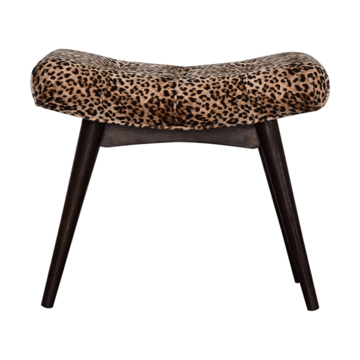 WillowStone Leopard Print Curved Bench