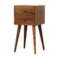 2-Drawer Mini Nightstand - Chestnut Finish