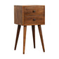 2-Drawer Mini Nightstand - Chestnut Finish