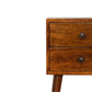 2-Drawer Mini Nightstand - Chestnut Finish