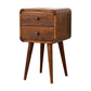 Mini Curved Nightstand - Chestnut Finish