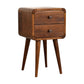 Mini Curved Nightstand - Chestnut Finish