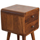 Mini Curved Nightstand - Chestnut Finish