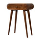 Mini Round Console Table - Chestnut Finish