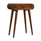 Mini Round Console Table - Chestnut Finish