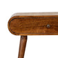 Mini Round Console Table - Chestnut Finish