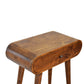 Mini Round Console Table - Chestnut Finish