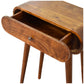 Mini Round Console Table - Chestnut Finish
