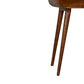 Mini Round Console Table - Chestnut Finish