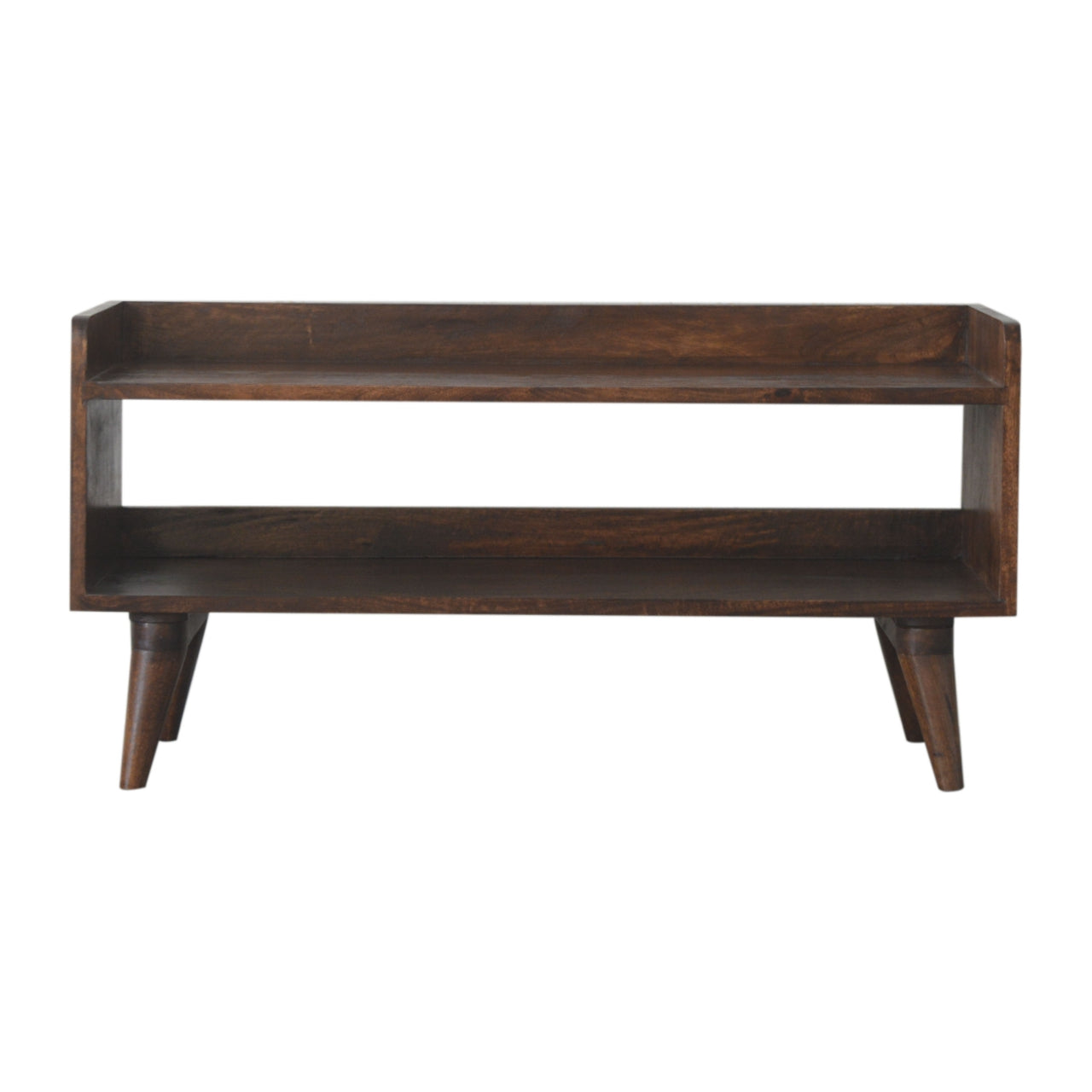 WillowStone Walnut Nordic Storage Bench – handcrafted solid wood furniture by WillowStone