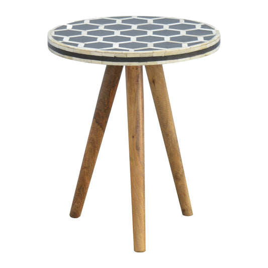 WillowStone Bone Inlay Tripod Stool