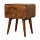 Curved Nightstand - Chestnut Finish