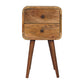 Mini Curved Nightstand - Oak Finish