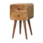 Mini Curved Nightstand - Oak Finish