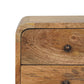 Mini Curved Nightstand - Oak Finish